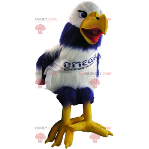 Mascotte oiseau bicolore avec écharpe - Redbrokoly.com