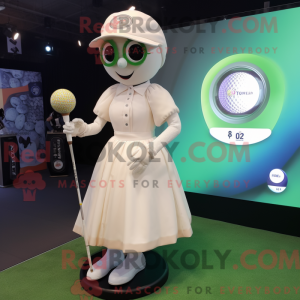 Cream Golf Ball mascot...