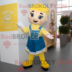 Gul irsk danser maskot...