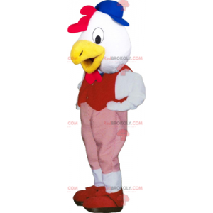 White bird mascot with red outfit - Redbrokoly.com