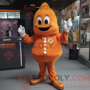 Orange Ghost maskot kostume...
