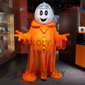 Orange Ghost maskot kostume...