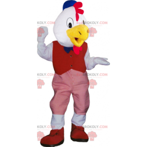 White bird mascot with red outfit - Redbrokoly.com