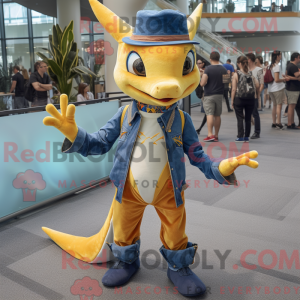 Gold Swordfish-maskot drakt...