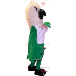Mascote pássaro branco e asas verdes - Redbrokoly.com