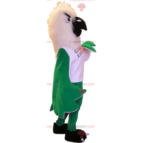 Witte vogel mascotte en groene vleugels - Redbrokoly.com
