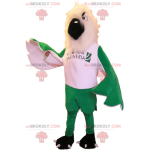 Mascotte oiseau blanc et ailes vertes - Redbrokoly.com