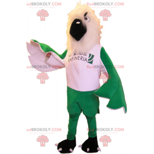 Mascotte uccello bianco e ali verdi - Redbrokoly.com