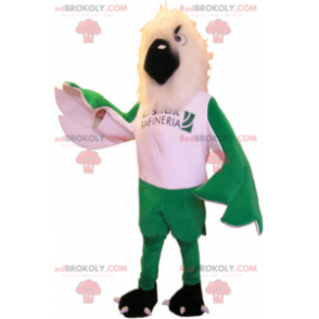 Mascot hvit fugl og grønne vinger - Redbrokoly.com