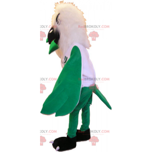 Maskotka biały ptak i zielone skrzydła - Redbrokoly.com