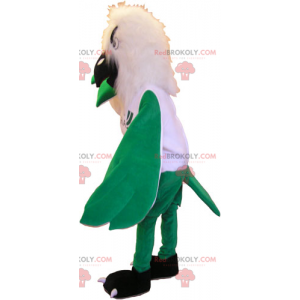 Witte vogel mascotte en groene vleugels - Redbrokoly.com