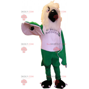 Maskot bílý pták a zelená křídla - Redbrokoly.com