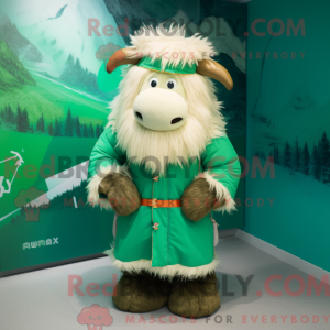 Groene Yak-mascottekostuum...
