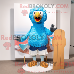 Blue Fried Chicken maskot...
