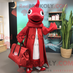 Rød sverdfisk maskot...