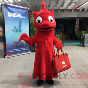 Rød sverdfisk maskot...