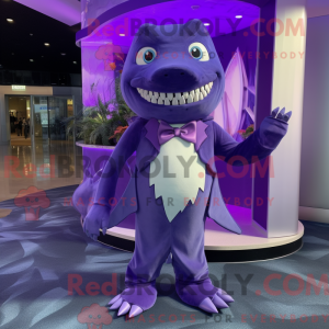Purple Shark mascot costume...