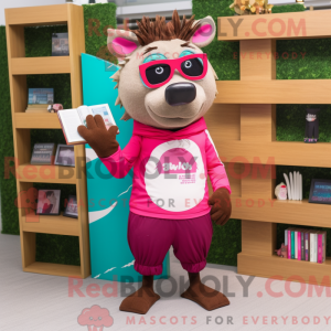 Magenta vildsvin maskot...