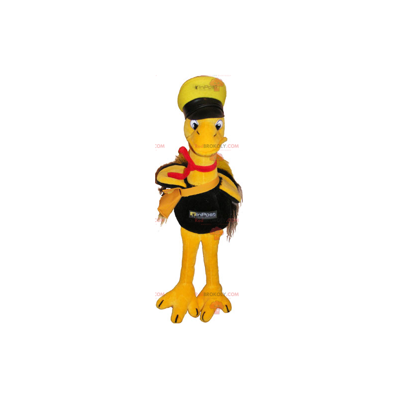 Mascota de pájaro en traje de cartero - Redbrokoly.com Mascota de pájaro en traje de cartero - Redbrokoly.com