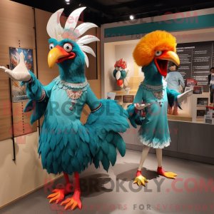 Teal Roosters máscara de...