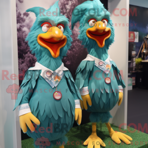 Teal Roosters máscara de...