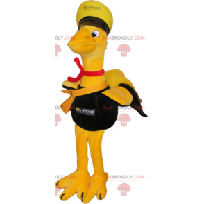 Bird mascot in postman outfit - Redbrokoly.com