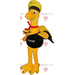 Pássaro mascote em traje de carteiro - Redbrokoly.com