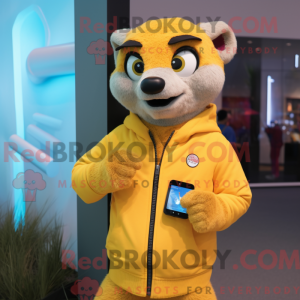 Yellow Meerkat mascot...