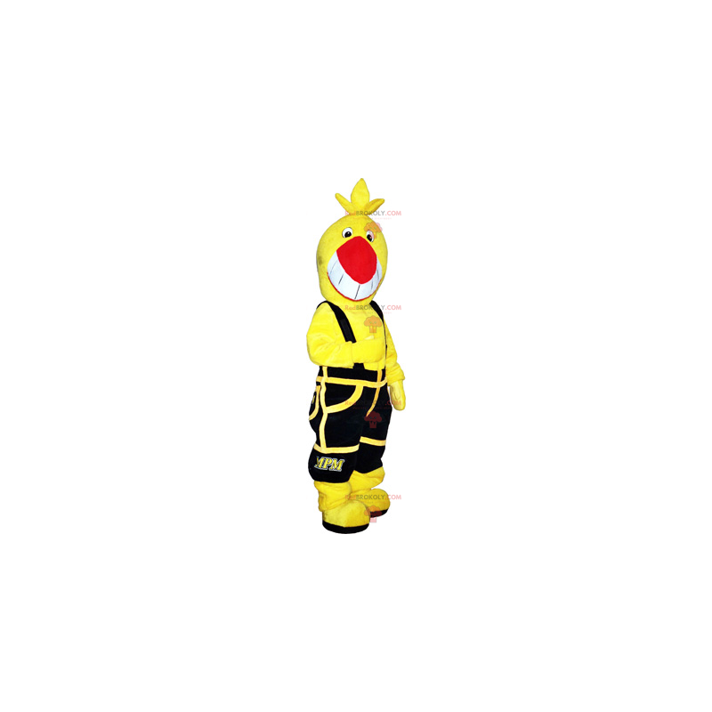 Mascotte uccello giallo con tuta nera - Redbrokoly.com