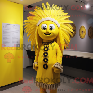 Gul Chief maskot kostume...