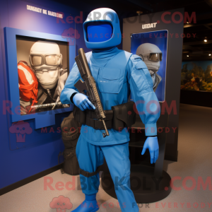 Blå Gi Joe-maskotdraktfigur...