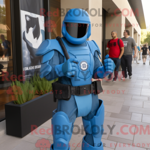 Blue Gi Joe mascot costume...