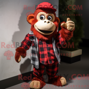 Rode aap mascottekostuum...