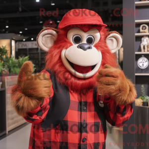 Red Monkey-maskotdraktfigur...