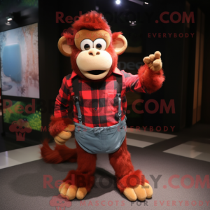 Red Monkey-maskotdraktfigur...