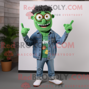 Personaggio mascotte verde...
