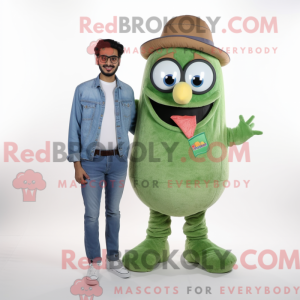 Grøn Falafel maskot kostume...