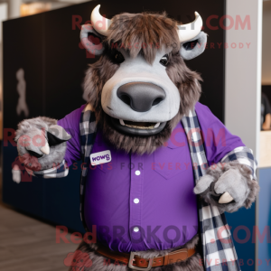 Lilla bison maskot kostume...