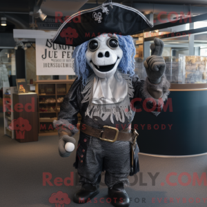 Sølv pirat maskot kostume...