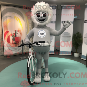 Grå Unicyclist maskot...