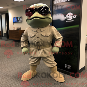 Tan Soldier mascot costume...
