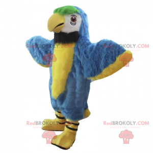 Blaues und gelbes Papageienmaskottchen - Redbrokoly.com