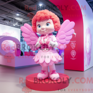 Rosa Cupid maskot kostyme...