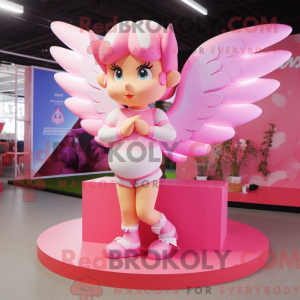 Pink Cupid maskot kostume...