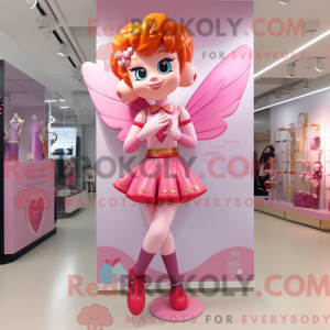 Rosa Cupid maskot kostyme...