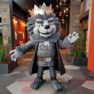 Gray King mascot costume...