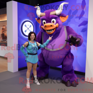 Purple Minotaur mascot...