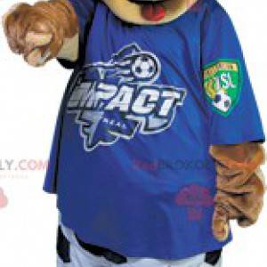 Fotbollsfan brun hundmaskot - Redbrokoly.com