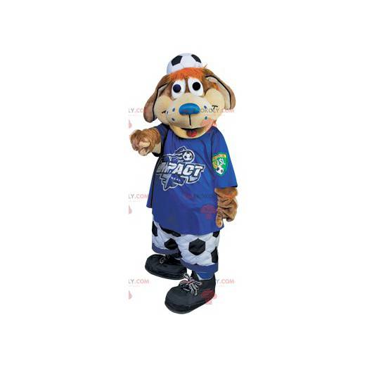 Mascote cachorro marrom fã de futebol - Redbrokoly.com