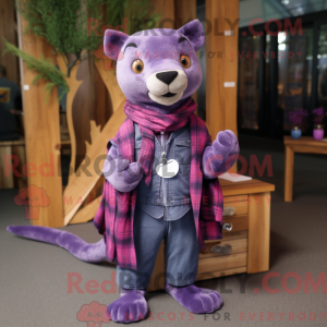 Purple Jaguarundi mascot...
